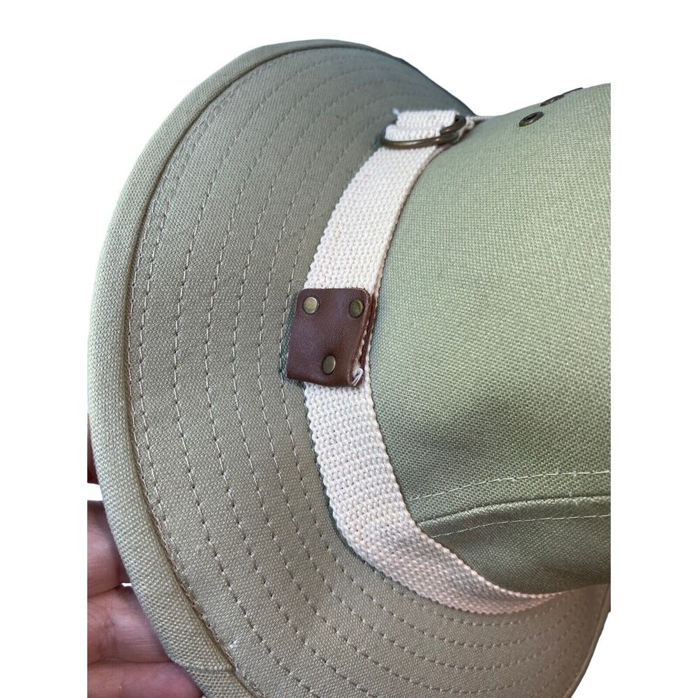 Vintage Original Panama Jack Canvas Safari Hat Mens Large Khaki Vented Fedora - Picture 4 of 12